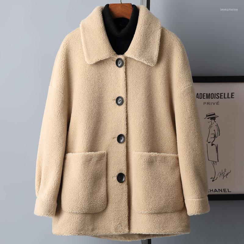 Women's Fur Golomise&Imbettuy Real Composite Lamb Coat Women Genuine Shearling Wool Coat/Jacket With Faux Suede Leather Liner, Beige
Women's Fur Golomise&Imbettuy Real Composite Lamb Coat Women Genuine Shearling Wool Coat/Jacket With Faux Suede Leather Liner, Beige