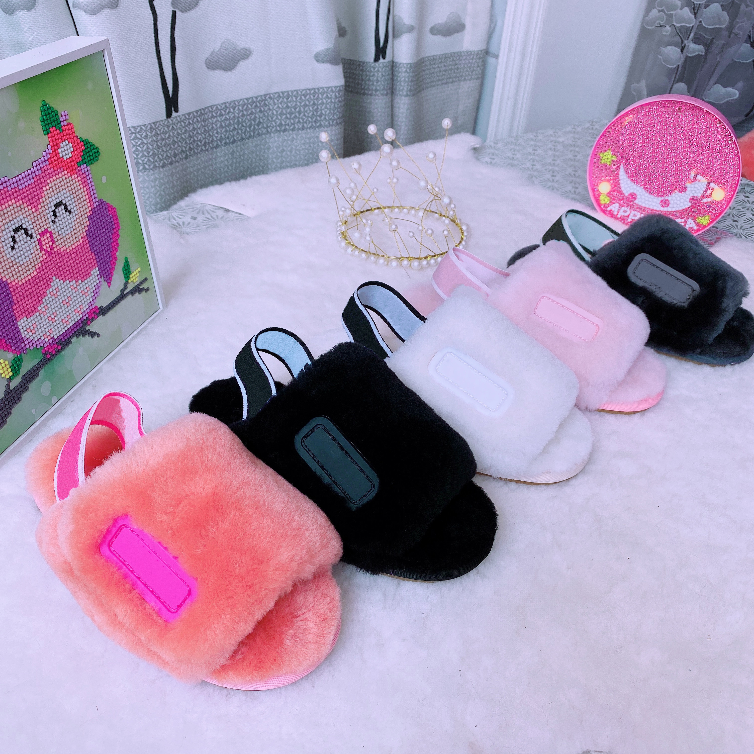 Elastic Ankle Strap YEAH DISCO Slide Sandal fluff slippers infant kid toddler boy girl Australia fuzzy plush wool fur mule shearling winter shoes banded indoor shoes, Fill posatge
Elastic Ankle Strap YEAH DISCO Slide Sandal fluff slippers infant kid toddler boy girl Australia fuzzy plush wool fur mule shearling winter shoes banded indoor shoes, Fill posatge