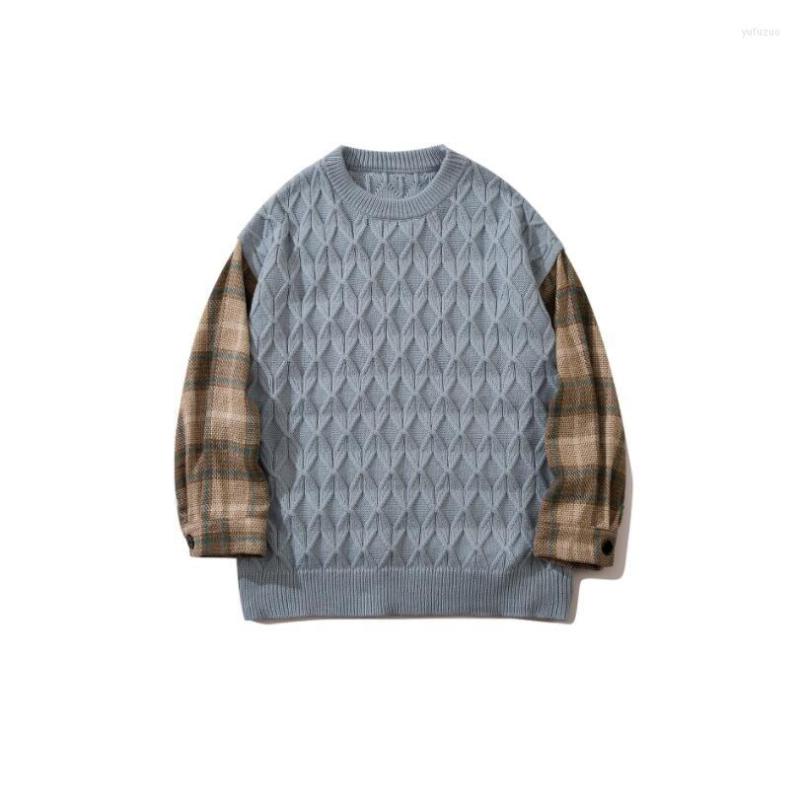 Men's Sweaters Hip Hop Lattice Patchwork Long Sleeve Sweater Men Harajuku Streetwear Casual Knitted Pullover 2022 Autumn Winter Tops W2304, Khaki
Men's Sweaters Hip Hop Lattice Patchwork Long Sleeve Sweater Men Harajuku Streetwear Casual Knitted Pullover 2022 Autumn Winter Tops W2304, Khaki