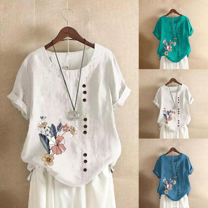 Women's Blouses Large Collar Shirt Women Cotton Linen T Top Casual Print Short Sleeve Womens Long Pocket Loose, Green
Women's Blouses Large Collar Shirt Women Cotton Linen T Top Casual Print Short Sleeve Womens Long Pocket Loose, Green