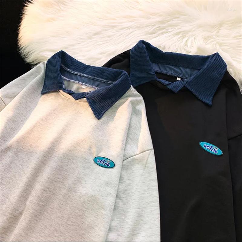 Men's Hoodies Sweatshirts Men Fake Two Pieces Sweatshirt Fashion Street Style Turn-down Collars Pullovers Spring Autumn Loose Clothes, Black
Men's Hoodies Sweatshirts Men Fake Two Pieces Sweatshirt Fashion Street Style Turn-down Collars Pullovers Spring Autumn Loose Clothes, Black