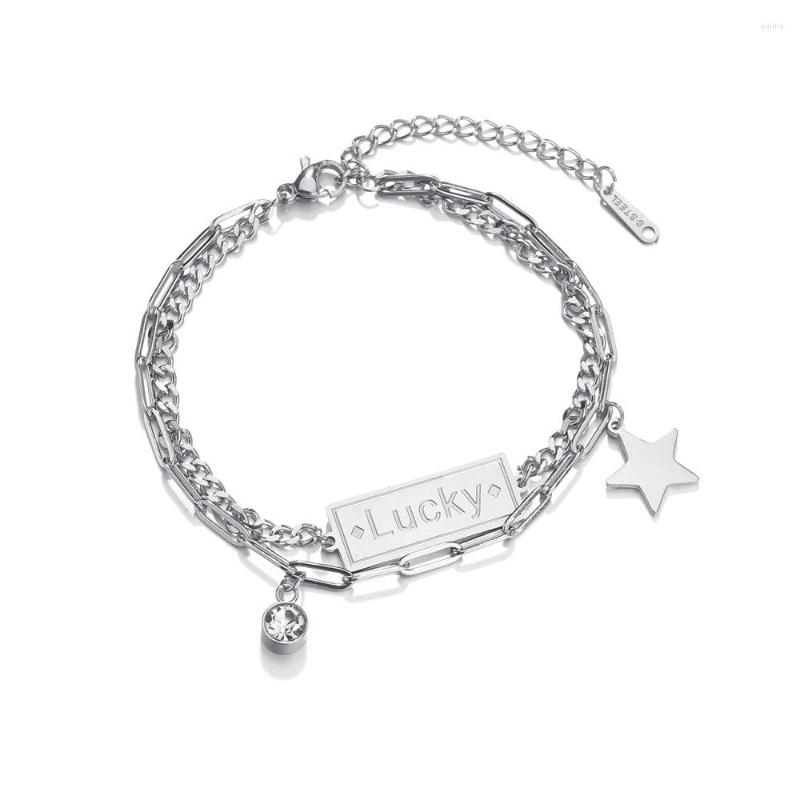 Link Bracelets Fashion Simple Letter Star Charms Multilayer Bracelet Bangles For Women Adjustable Stainless Steel Jewelry
Link Bracelets Fashion Simple Letter Star Charms Multilayer Bracelet Bangles For Women Adjustable Stainless Steel Jewelry
