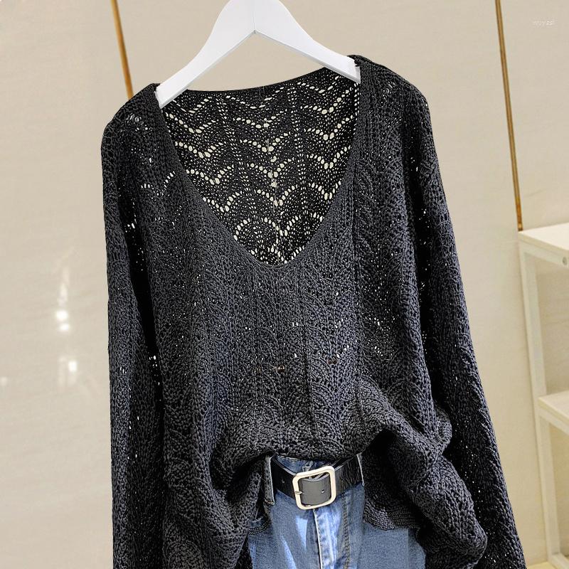 Women's Sweaters Oversized Knitted Hollow Out Women Sweater Pullovers Autumn 2022 Loose V-Neck Solid Female Pulls Outwear Tops, White
Women's Sweaters Oversized Knitted Hollow Out Women Sweater Pullovers Autumn 2022 Loose V-Neck Solid Female Pulls Outwear Tops, White