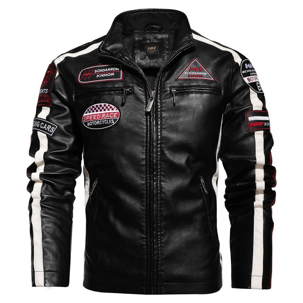 Men's Leather Faux Motorcycle Jacket For Men In AutumnWinter Fashion Casual Embroidered Winter Velvet Pu Jacke 221010, Red
Men's Leather Faux Motorcycle Jacket For Men In AutumnWinter Fashion Casual Embroidered Winter Velvet Pu Jacke 221010, Red