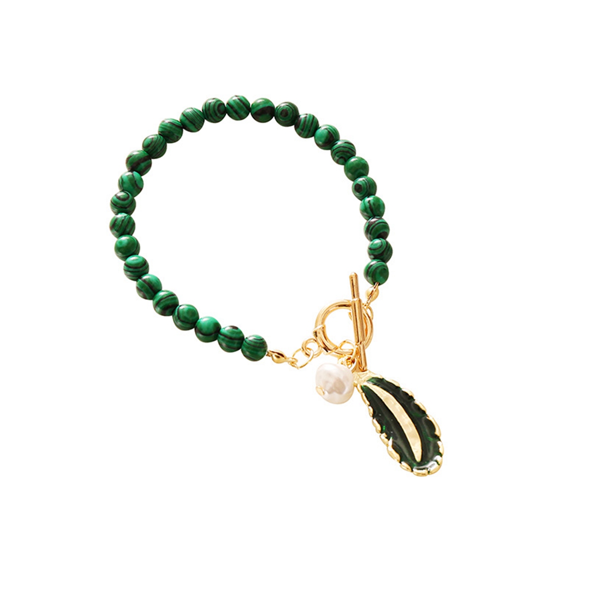 Women's Malachite Short Necklace Pearl Monolayer Clavicular Chain Brief Leaves & Pearls Dripping Oil Necklaces
Women's Malachite Short Necklace Pearl Monolayer Clavicular Chain Brief Leaves & Pearls Dripping Oil Necklaces