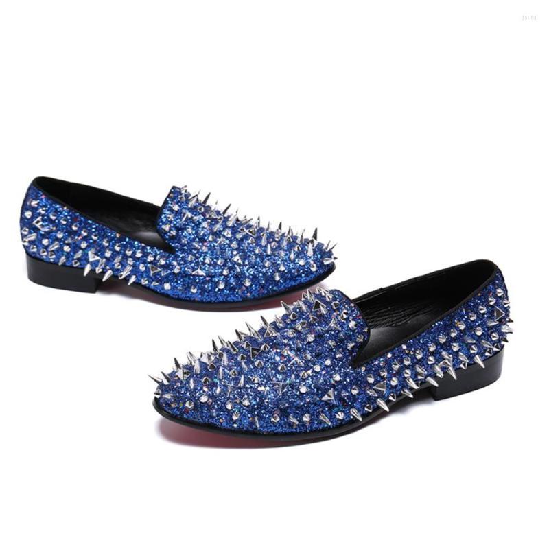Dress Shoes Leather Formal Rhinestones Rivet Flats Mens Casual Wedding Man Loafers Elegant Party Men Luxury, Blue
Dress Shoes Leather Formal Rhinestones Rivet Flats Mens Casual Wedding Man Loafers Elegant Party Men Luxury, Blue