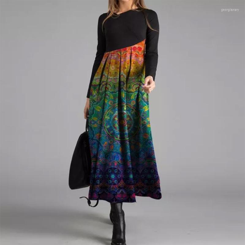 Casual Dresses 2022 Autumn Women' Fashion Maxi Elegant O-Neck Floral Print Spring Long Sleeve Patchwork Trendy Ropa Mujer Talla Grande, Style 9
Casual Dresses 2022 Autumn Women' Fashion Maxi Elegant O-Neck Floral Print Spring Long Sleeve Patchwork Trendy Ropa Mujer Talla Grande, Style 9