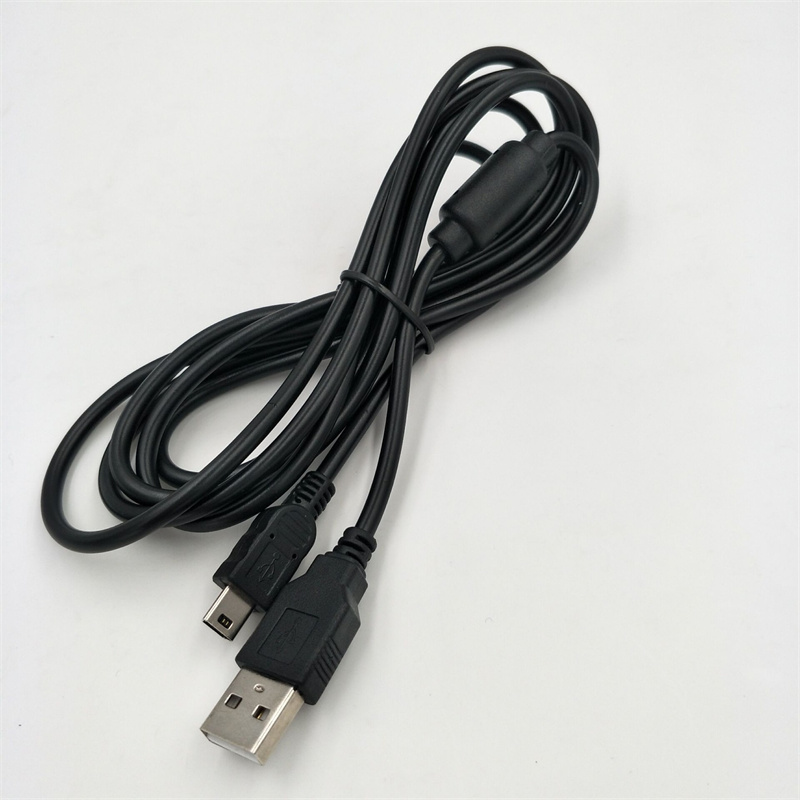 1.8M Mini USB Charging Cable Charge Data Cables for PS3 Wireless Controller With Magnet Ring