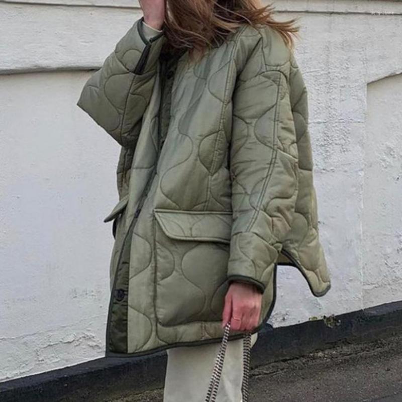 Women' Down Quilted Jacket Flap Pockets Loose Fit Round Neck Long Sleeve Lightweight Slit Outwear Thermal Female Coat, Green
Women' Down Quilted Jacket Flap Pockets Loose Fit Round Neck Long Sleeve Lightweight Slit Outwear Thermal Female Coat, Green