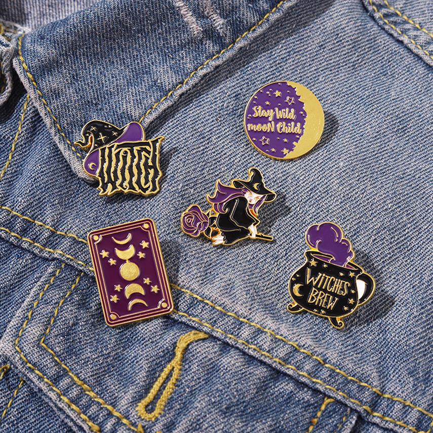 European Magic World Witch Hat Brooches Geometric Circle Round Rose Lapel Pins Unisex Alloy Enamel Moon Sun Star Clothes Badge Jew241q
European Magic World Witch Hat Brooches Geometric Circle Round Rose Lapel Pins Unisex Alloy Enamel Moon Sun Star Clothes Badge Jew241q