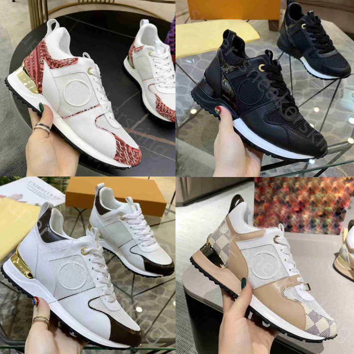 Designer Casual Shoes Women Classic RUN AWAY Sneakers Luxury Leather Trainers Fashion Rubber Outsole Sneaker Mixed Color Chaussures Original Box