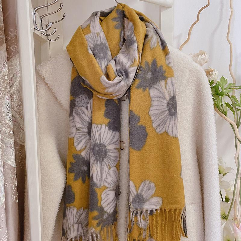 Scarves Dark Yellow Rose Flower Imitation Cashmere Scarf Women's Winter Warm Long Tassel Shawl
Scarves Dark Yellow Rose Flower Imitation Cashmere Scarf Women's Winter Warm Long Tassel Shawl