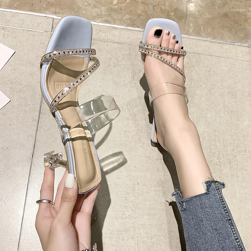 Slippers Crystal Narrow Band Stiletto Heel Women Transparent PVC Open Toe Summer Elegant High Sandals, Beige
Slippers Crystal Narrow Band Stiletto Heel Women Transparent PVC Open Toe Summer Elegant High Sandals, Beige