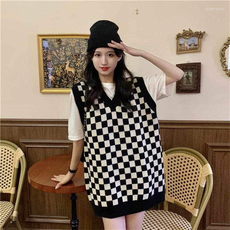 Women's Vests Women Houndstooth Sweater Vest Korean Style Sleeveless Knitted V-Neck Sweaters Elegant Loose Casual Top Fashion Pullover X218, Lan
Women's Vests Women Houndstooth Sweater Vest Korean Style Sleeveless Knitted V-Neck Sweaters Elegant Loose Casual Top Fashion Pullover X218, Lan