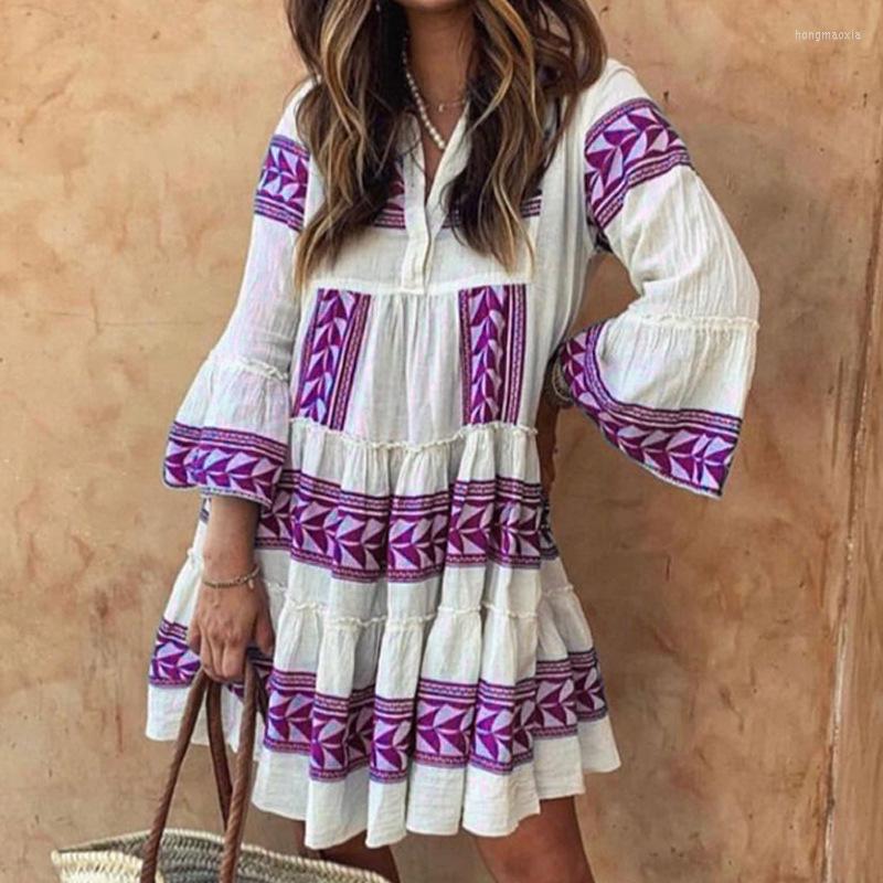 Casual Dresses Vintage Print Striped Long Sleeve Women 2022 Autumn Summer Loose Short V Neck Boho Holiday Dress Vestido De Mujer, Blue
Casual Dresses Vintage Print Striped Long Sleeve Women 2022 Autumn Summer Loose Short V Neck Boho Holiday Dress Vestido De Mujer, Blue