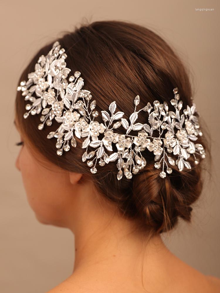Headpieces Luxury Rhinestone Bridal Headpiece Wedding Hair Accessories Brides Tiara Headband Silver Color Flower Prom Jewelry
Headpieces Luxury Rhinestone Bridal Headpiece Wedding Hair Accessories Brides Tiara Headband Silver Color Flower Prom Jewelry