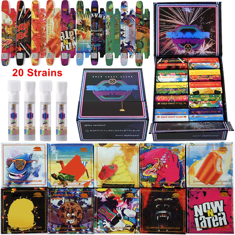 Summer Edition GCC Vape Cartridges Packaging Atomizers Gold Coast Clear Empty Carts 0.8ml Ceramic Coil 510 Thread Rainbow E Cigarettes Thick Oil Cart 20 Strains
Summer Edition GCC Vape Cartridges Packaging Atomizers Gold Coast Clear Empty Carts 0.8ml Ceramic Coil 510 Thread Rainbow E Cigarettes Thick Oil Cart 20 Strains