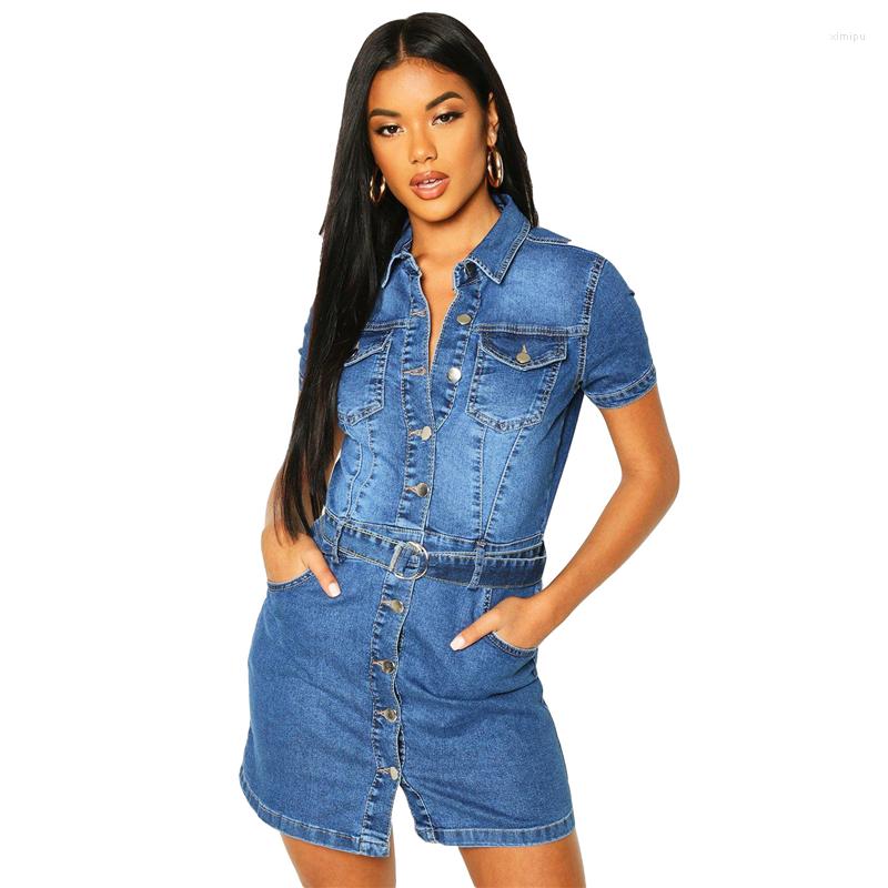 Party Dresses Sexy Single Breasted Belt Cotton Bodycon Jeans Dress Summer 2022 Club Slim Bandage Denim Women Mini Ddlg, Light blue 
Party Dresses Sexy Single Breasted Belt Cotton Bodycon Jeans Dress Summer 2022 Club Slim Bandage Denim Women Mini Ddlg, Light blue