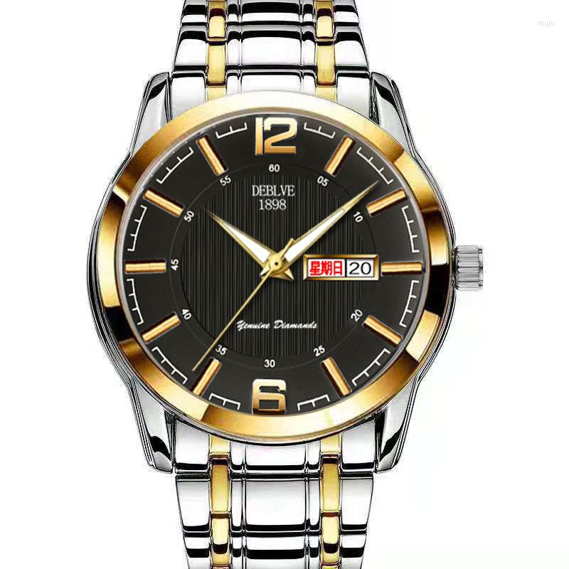 Wristwatches Personality Male Men's Watches Stainless Steel Luxury Luminous Quartz Watch For Man Dual Calendar Clock Reloj Hombre, Silver gold white
Wristwatches Personality Male Men's Watches Stainless Steel Luxury Luminous Quartz Watch For Man Dual Calendar Clock Reloj Hombre, Silver gold white