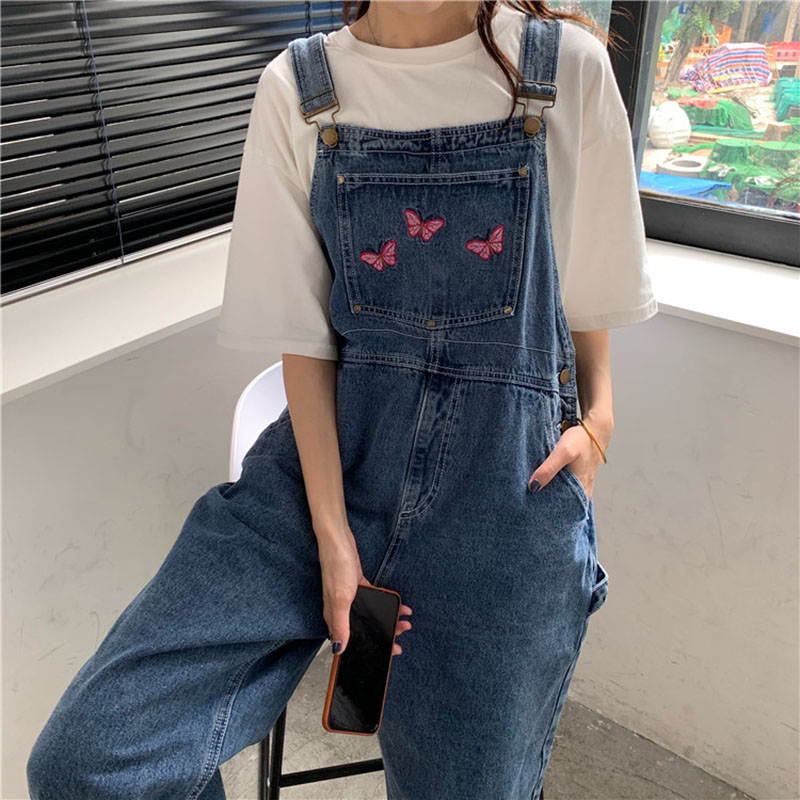 Women' Jeans Casual 4XL for Women Vintage Wash Denim Jumpsuit Loose Large Pocket Rompers Cute Butterfly Embroidery Overalls 221011, Blue
Women' Jeans Casual 4XL for Women Vintage Wash Denim Jumpsuit Loose Large Pocket Rompers Cute Butterfly Embroidery Overalls 221011, Blue