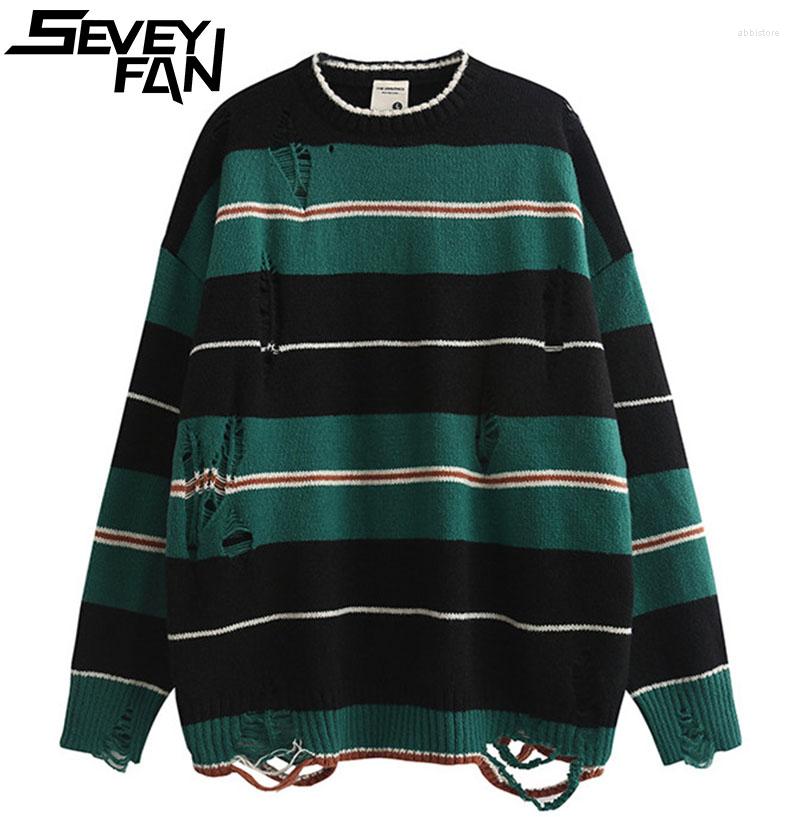 Men's Sweaters SEVEYFAN Men's Sweater Hip Hop Knitwears Unisex High Street Stripes Outwear Oversize Hole Knitting Streetwear For Male, Picture shown
Men's Sweaters SEVEYFAN Men's Sweater Hip Hop Knitwears Unisex High Street Stripes Outwear Oversize Hole Knitting Streetwear For Male, Picture shown