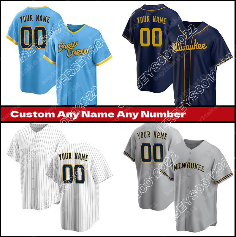 Custom Brewers Baseball Jersey Christian Yelich Willy Adames Josh Hader Robin Yount Lorenzo Cain Mejia Hunter Renfroe Luis Urias Omar Narvaez Peterson Taylor, Custom men cool base(niangjiuren)
Custom Brewers Baseball Jersey Christian Yelich Willy Adames Josh Hader Robin Yount Lorenzo Cain Mejia Hunter Renfroe Luis Urias Omar Narvaez Peterson Taylor, Custom men cool base(niangjiuren)