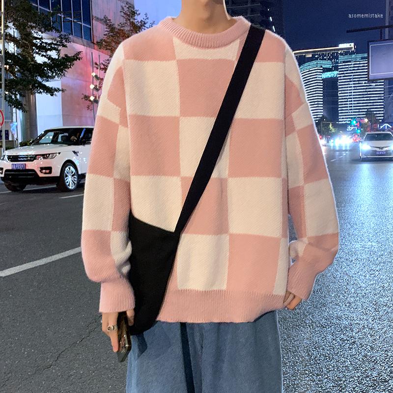 Men's Sweaters Pullovers Men Clothing Autumn Plaid O-neck Japanese Students Vintage Pink Knitting Teens Knitted Sweater Korean Style Loose
Men's Sweaters Pullovers Men Clothing Autumn Plaid O-neck Japanese Students Vintage Pink Knitting Teens Knitted Sweater Korean Style Loose