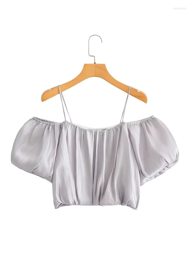 Women' Blouses Fashion Women Folds Spaghetti Strao Crop Blouse Sexy Girls Shoulderless 2 Colors Alternative 2022 Summer Tops Streetwear
Women' Blouses Fashion Women Folds Spaghetti Strao Crop Blouse Sexy Girls Shoulderless 2 Colors Alternative 2022 Summer Tops Streetwear
