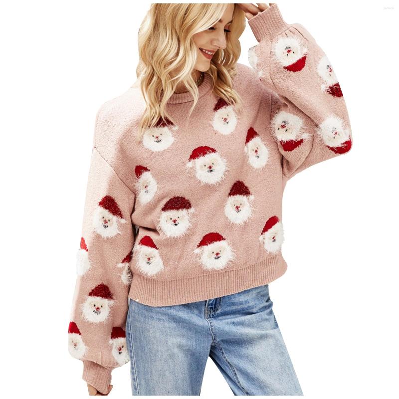 Women' Sweaters Women Christmas Knitted Sweater Cute Santa Head Pattern Crewneck Pullover Pullovers, Pink
Women' Sweaters Women Christmas Knitted Sweater Cute Santa Head Pattern Crewneck Pullover Pullovers, Pink