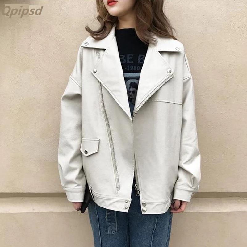 Women' Leather Beige Motorcycle Coat Short Faux Biker Jacket Pu Women Fashion Soft Female
Women' Leather Beige Motorcycle Coat Short Faux Biker Jacket Pu Women Fashion Soft Female