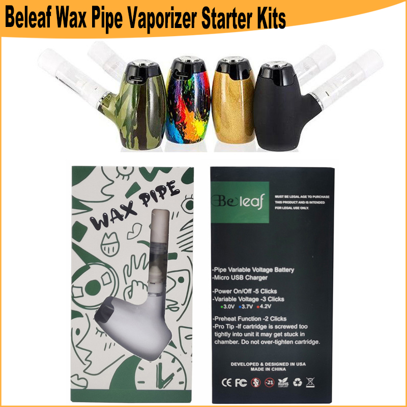 

Beleaf Wax Pipe Vaporizer Starter Kits 1000mAh Concentrate Vape Pipe Battery VV Variable Voltage 3.0V-3.7V-4.2V With 510 Ceramic Cartridge, Multi colors