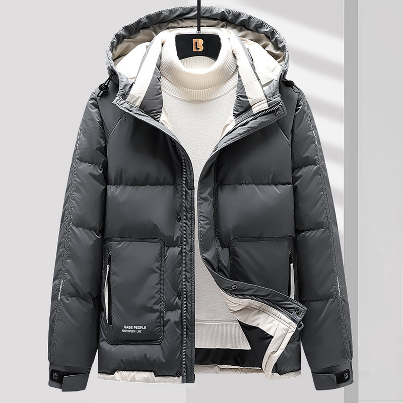 Mens Down Parkas Winter Warm Down Jacket Mens Hooded Casual Parka Coat 80% White Duck Down Jackets Men Thicken Solid Color Zipper Coats M5XL 221010