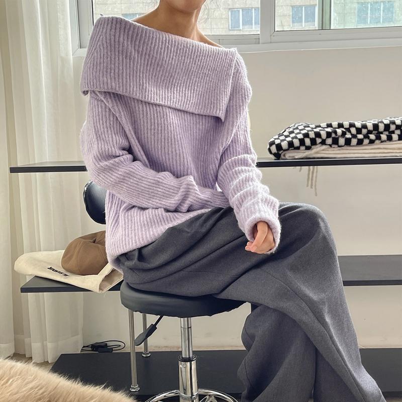 Women's Sweaters Women's Casual Solid Color Strapless Loose Sweater In Autumn And Winter, Khaki
Women's Sweaters Women's Casual Solid Color Strapless Loose Sweater In Autumn And Winter, Khaki