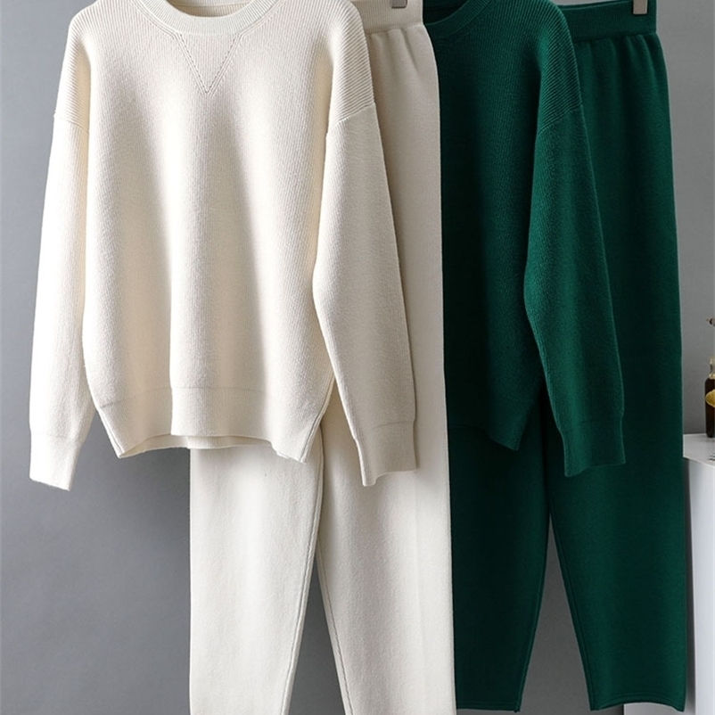 Women's Two Piece Pants EZSSKJ 2 Pieces sweater Set Women Tracksuit o-neck Sweater loose Trousers CHIC Pullover Sweater Knitted Carrot pants Set 221010, Green
Women's Two Piece Pants EZSSKJ 2 Pieces sweater Set Women Tracksuit o-neck Sweater loose Trousers CHIC Pullover Sweater Knitted Carrot pants Set 221010, Green