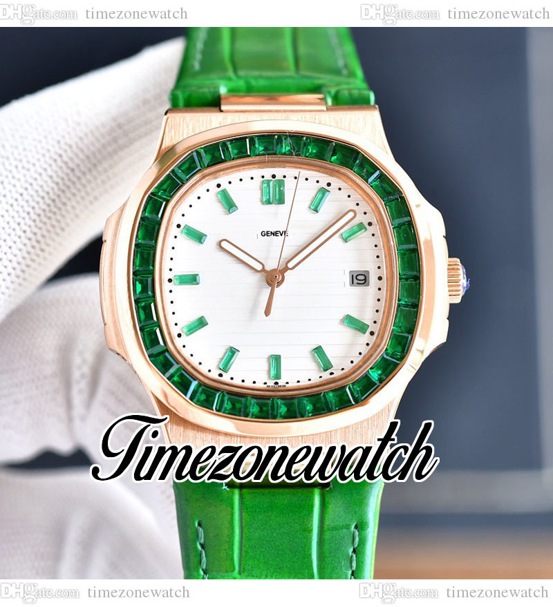 40mm Nautilus 5711 Automatic Mens Watch White Texture Dial 5711/1300A Rose Gold Case Diamond Rectangle Green Gems Bezel Leather Strap Watches Timezonewatch E234A4, E234b (4)
40mm Nautilus 5711 Automatic Mens Watch White Texture Dial 5711/1300A Rose Gold Case Diamond Rectangle Green Gems Bezel Leather Strap Watches Timezonewatch E234A4, E234b (4)