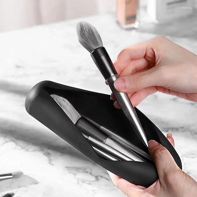 Storage Bags Makeup Brush Organizer Portable Bag For Travel Silicone Holder Cosmetic Case Pouch Dropship