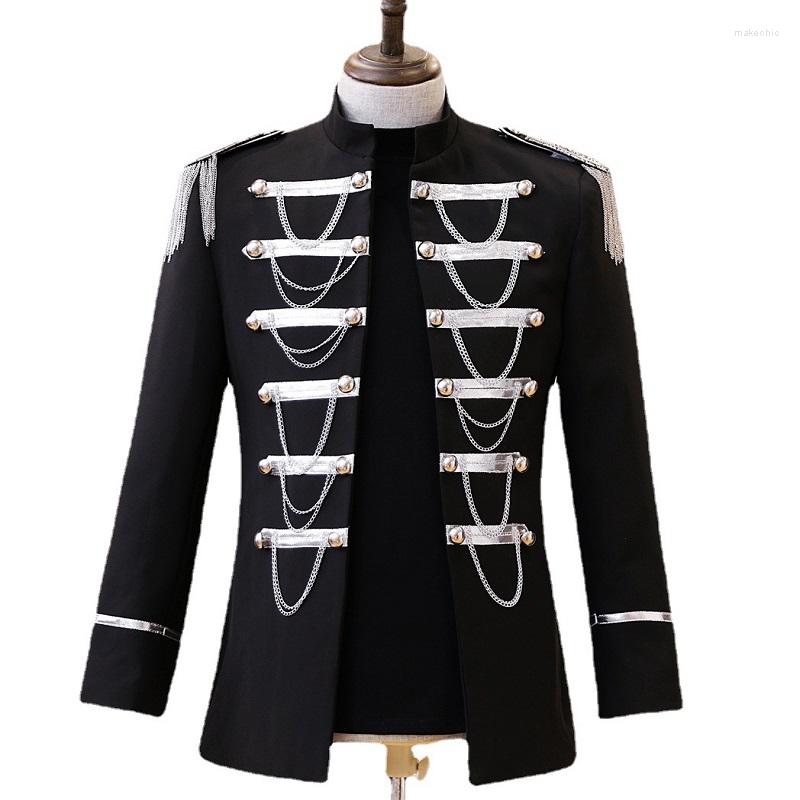 Men' Suits 12111121 Silver Tassel Suit Male Singer Performance Costume Stage Casual Men Blazers, Black
Men' Suits 12111121 Silver Tassel Suit Male Singer Performance Costume Stage Casual Men Blazers, Black