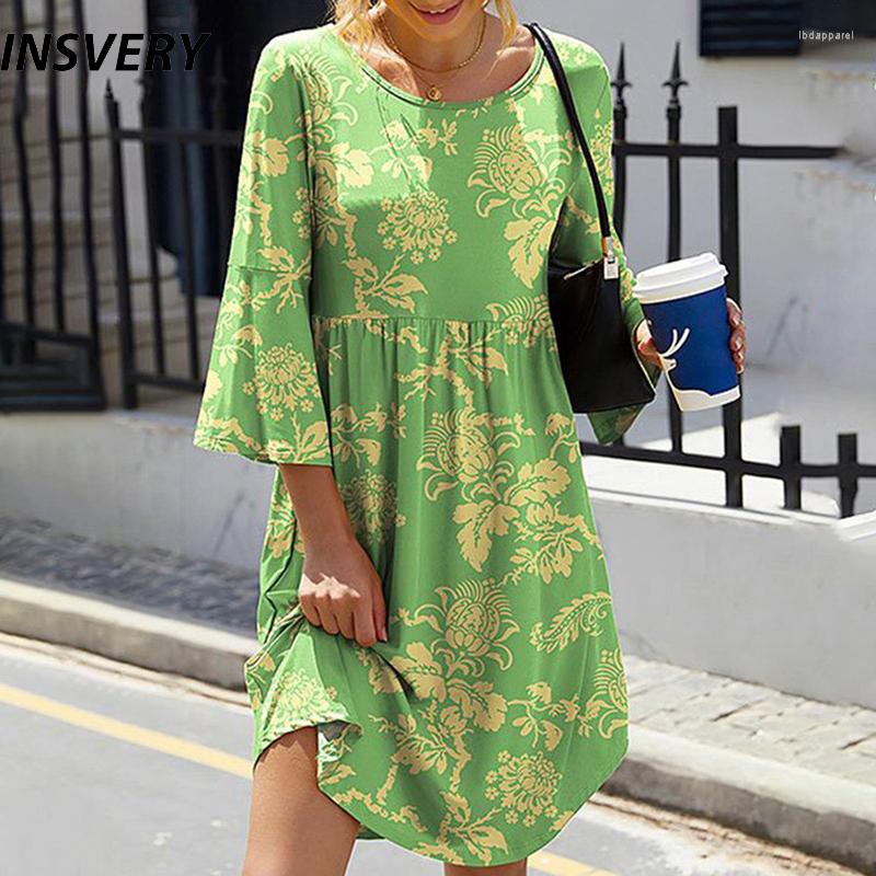 Casual Dresses Autumn Women Dress Flower Print O-Neck Three Quarter Elegant Vintage A-Line 2022 Loose Party Knee-Length, 08
Casual Dresses Autumn Women Dress Flower Print O-Neck Three Quarter Elegant Vintage A-Line 2022 Loose Party Knee-Length, 08