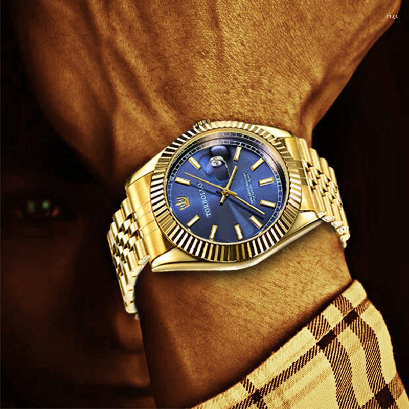 Wristwatches TORBOLLO Men Watch Top Gold Bracelet Metal Clock Mens Waterproof Male Watches Relogio Masculino Drop, Silver gold blue
Wristwatches TORBOLLO Men Watch Top Gold Bracelet Metal Clock Mens Waterproof Male Watches Relogio Masculino Drop, Silver gold blue