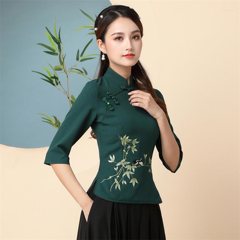 Ethnic Clothing Women Chinese Traditional Style Tops Autumn Winter Short Blouses Cheongsam Elegant Ladies Vintage Hanfu Shirt Year Tang Suit
Ethnic Clothing Women Chinese Traditional Style Tops Autumn Winter Short Blouses Cheongsam Elegant Ladies Vintage Hanfu Shirt Year Tang Suit
