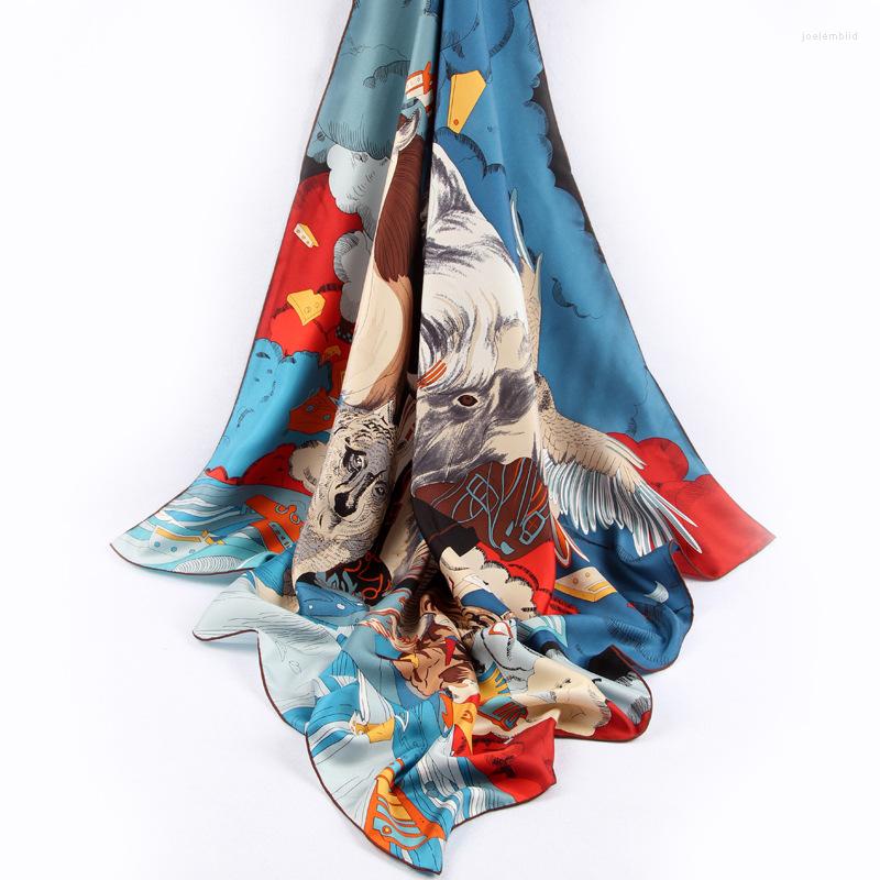 Scarves Luxury Twill Silk Scarf Unisex Man Women Fashion Tribal Style Animal Shawl Hijab Kerchief 90 90cm
Scarves Luxury Twill Silk Scarf Unisex Man Women Fashion Tribal Style Animal Shawl Hijab Kerchief 90 90cm