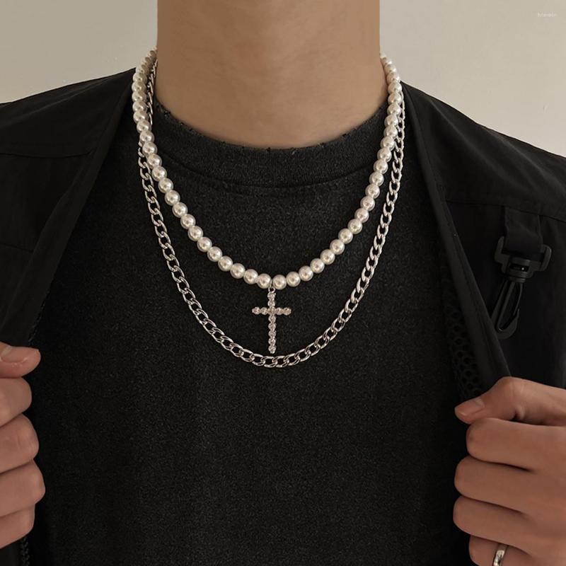 Pendant Necklaces Pearl Beads Chian With Rhinestone Cross Necklace Men Layered Stainless Steel Chain On Neck 2022 Fashion Jewelry
Pendant Necklaces Pearl Beads Chian With Rhinestone Cross Necklace Men Layered Stainless Steel Chain On Neck 2022 Fashion Jewelry