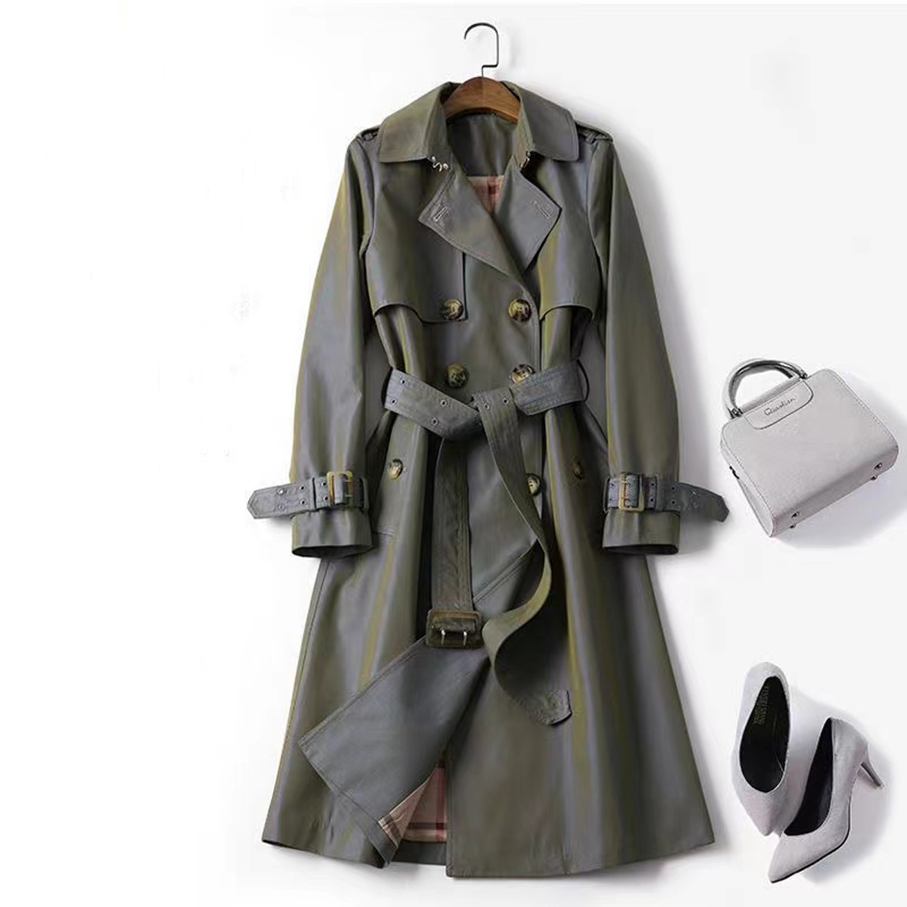 E59 Autumn womens trench coats designer luxury Women Windbreaker body letter print jacket Loose Belt Coat Female Casual Long Trenchs Coat, Neon colour green
E59 Autumn womens trench coats designer luxury Women Windbreaker body letter print jacket Loose Belt Coat Female Casual Long Trenchs Coat, Neon colour green