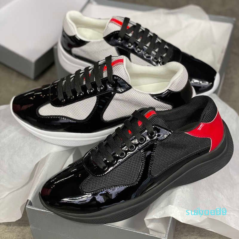 Designer Men America Cup Designer Sneakers Top Patent Leather Flat Trainers Black Blue Mesh Lace-up Nylon Casual Shoes Outdoor Shoes 2022, Color 1
Designer Men America Cup Designer Sneakers Top Patent Leather Flat Trainers Black Blue Mesh Lace-up Nylon Casual Shoes Outdoor Shoes 2022, Color 1
