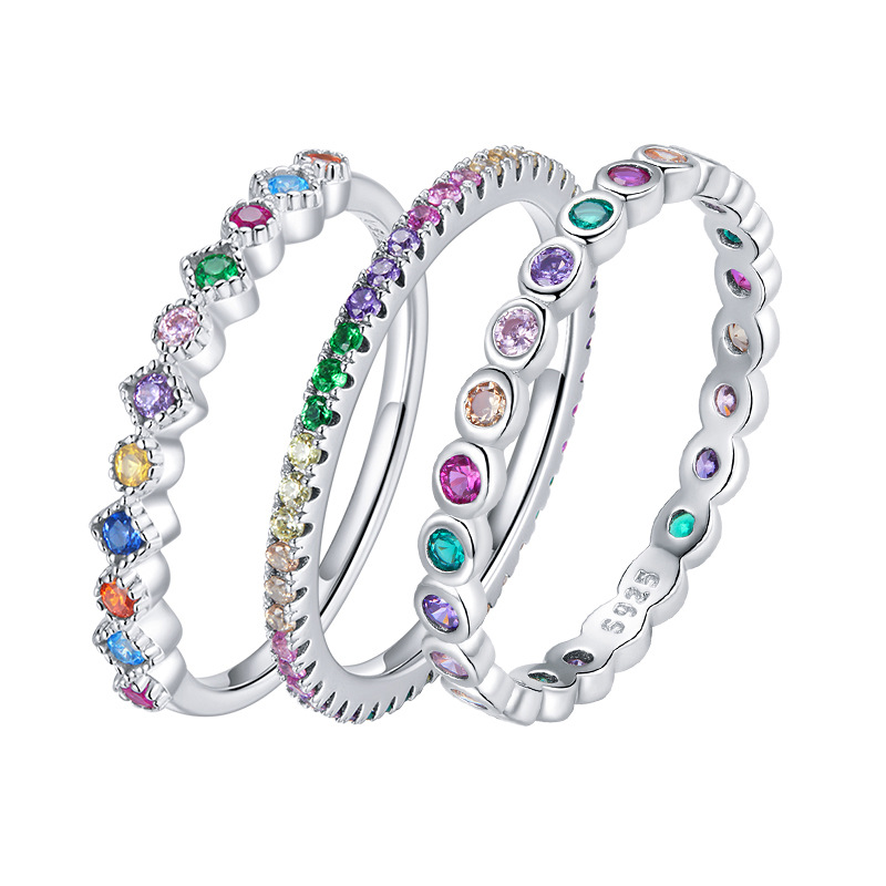 Authentic 925 Sterling Silver Multi color Zircon Band Finger Ring for Women New Simple CZ Stone Anillos Jewelry Gift
Authentic 925 Sterling Silver Multi color Zircon Band Finger Ring for Women New Simple CZ Stone Anillos Jewelry Gift