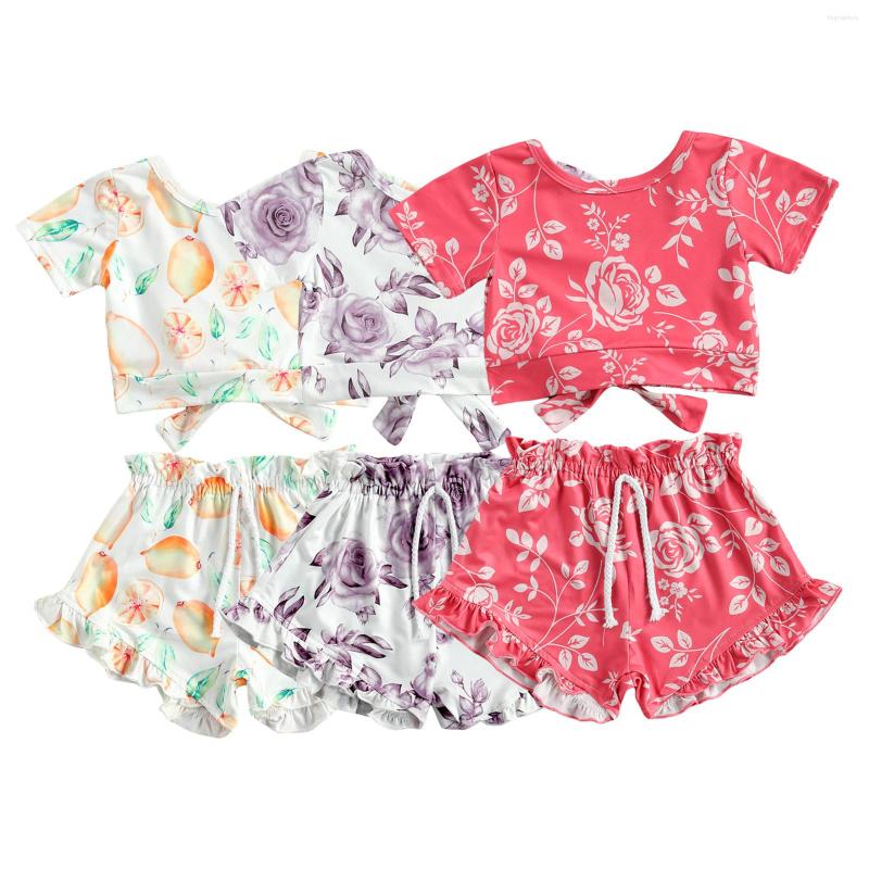Clothing Sets 2 Pcs Infant Flower/Fruit Print Outfits Baby Girl Short Sleeve Round Neck Bowknot T-shirt Ruffle Drawstring Shorts 1-5T, Purple
Clothing Sets 2 Pcs Infant Flower/Fruit Print Outfits Baby Girl Short Sleeve Round Neck Bowknot T-shirt Ruffle Drawstring Shorts 1-5T, Purple