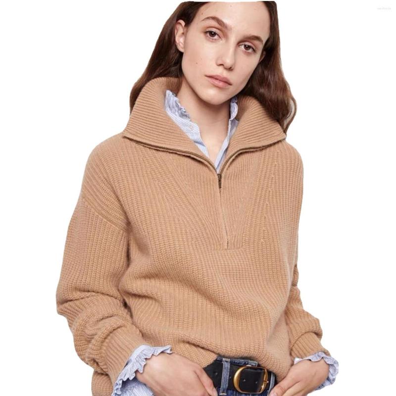 Women's Sweaters 2022 Autumn And Winter Half High Neck Sweater Zipper Lapel Pullover, White
Women's Sweaters 2022 Autumn And Winter Half High Neck Sweater Zipper Lapel Pullover, White