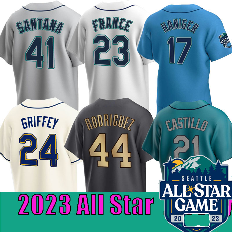 Seattle Julio Rodriguez Mariners 2023 All-Star Jersey Teoscar Hernandez Ty France Eugenio Suarez Adam Frazier J.P. Crawford Ken Griffey Jr. MITCH HANIGER Luis Castillo, Blue flex base mens s-xxxl
Seattle Julio Rodriguez Mariners 2023 All-Star Jersey Teoscar Hernandez Ty France Eugenio Suarez Adam Frazier J.P. Crawford Ken Griffey Jr. MITCH HANIGER Luis Castillo, Blue flex base mens s-xxxl