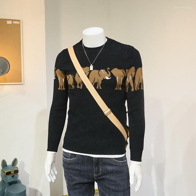 Men's Sweaters Style Street Casual Long-Sleeve All-Match Pullover Men Knitting Wool Elephant Print Fashion Slim Tops Autumn Winter, Black
Men's Sweaters Style Street Casual Long-Sleeve All-Match Pullover Men Knitting Wool Elephant Print Fashion Slim Tops Autumn Winter, Black