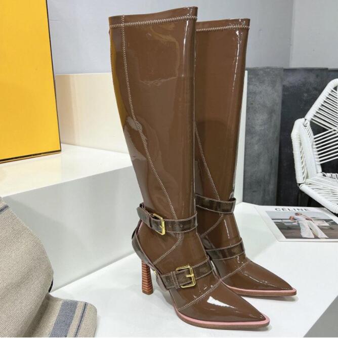 Knee Boots Buckle Ankle Bootie FF Pointed Toes Designer exy Stiletto Thin Heel Shoes Women Slim Runway Shoes, Color 1
Knee Boots Buckle Ankle Bootie FF Pointed Toes Designer exy Stiletto Thin Heel Shoes Women Slim Runway Shoes, Color 1